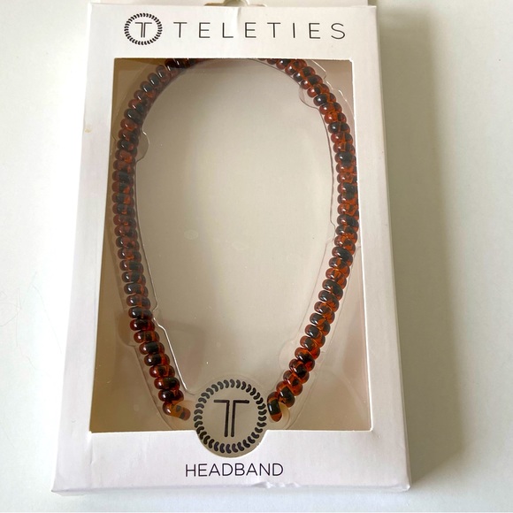 Teleties Accessories - Teleties Almond Brown Tortoise Elastic Headband Hair Tie One Size New